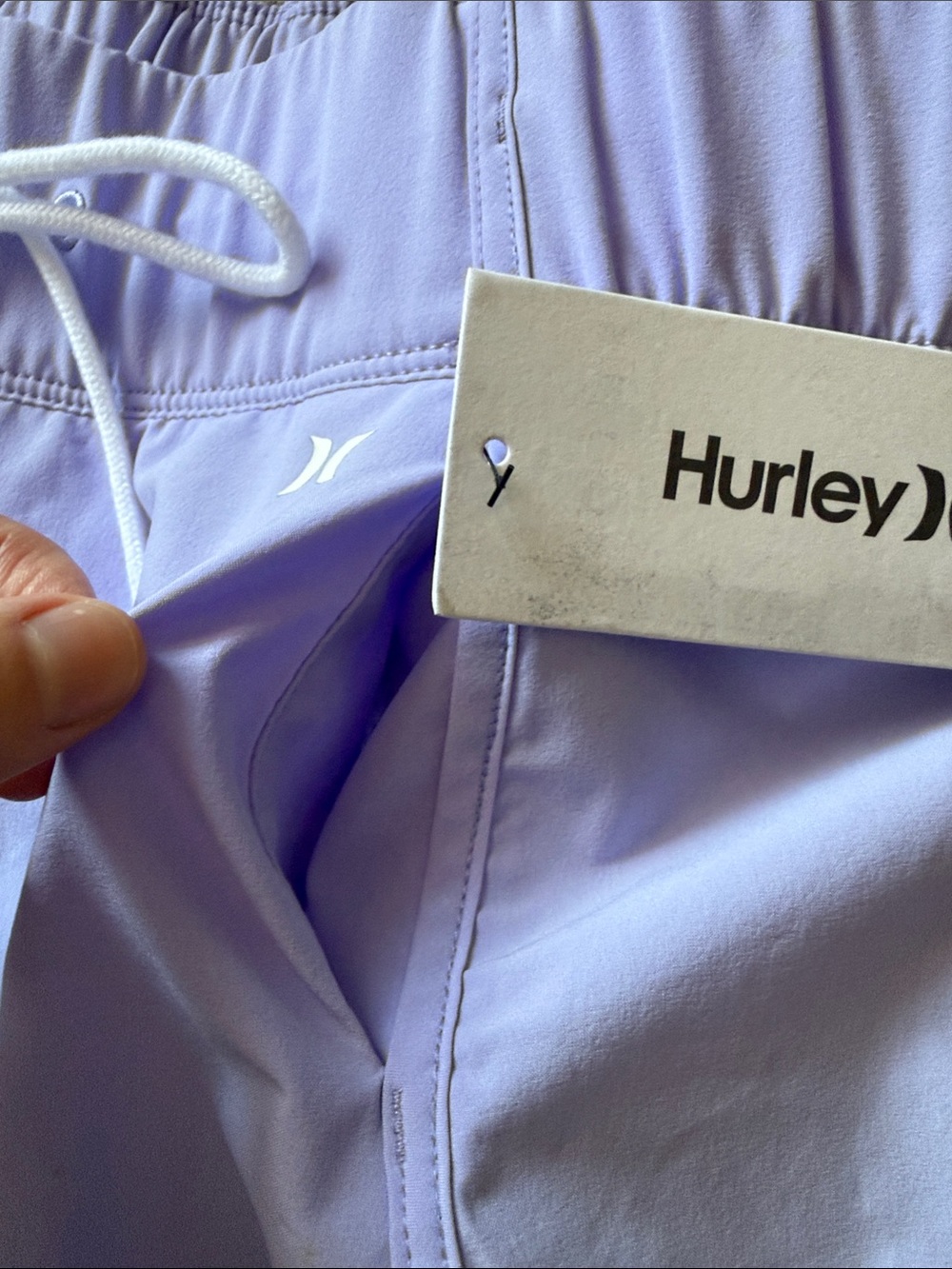 Hurley lavender drawstring board shorts light purple 2 pockets mid rise - Picture 3 of 6